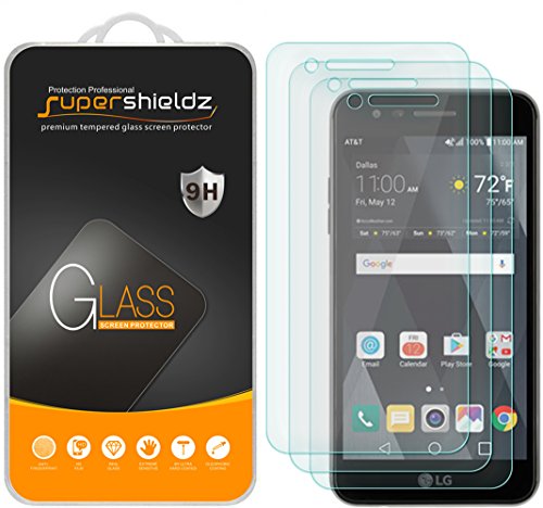 Supershieldz (3 Pack) Designed for LG Phoenix 3 (AT&T) Tempered Glass Screen Protector, Anti Scratch, Bubble Free