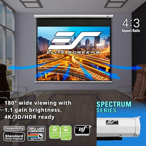 Image of Elite Screens Spectrum RC1 Remotes, 180-INCH Diag 4:3, Motorized Projection Screen Movie Home Theater 4K /8K Ultra HD Ready, ELECTRIC180V2, White CASING