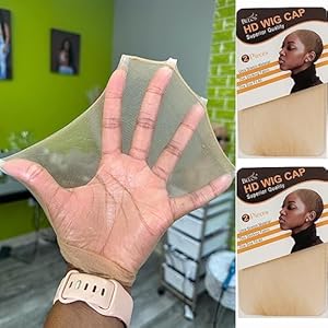 BEEOS Skinlike HD Wig Cap, 4 Pieces Invisible and Sheer Breathable Ultra-thin Stretchy Stocking Caps for Lace Front Wigs, Bald Cap for Women