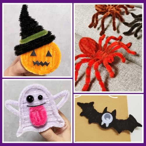 Image of Praisebank Halloween Pipe Cleaners for Crafts, 200pcs, Chenille Stems for DIY Projecets, Arts & Crafts Supplies for Festival Party Decorations