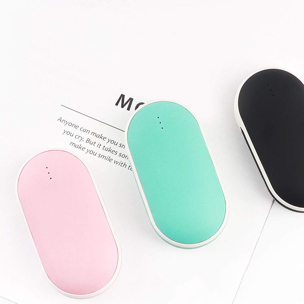 Scaldamani USB, Powerbank Ricaricabile di Grande capacità e riscaldatore su Entrambi i Lati, Scaldamani Portatile Caricabatteria di Backup Esterno Batteria per Campeggio, Powerbank per escur
