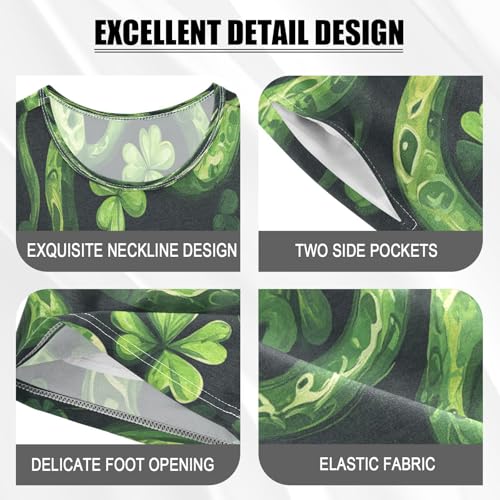 Pajama Sets Short Sleeve Green Snakes Pattern Soft Cotton Summer Sleepwear 2 Piece PJS Size 5-14T3