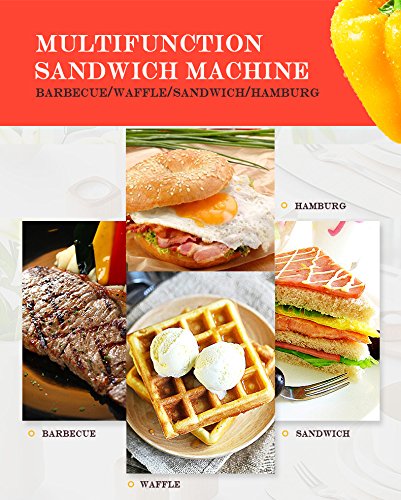 ZZ Breakfast Sandwich Maker with Sets of Detachable Non-stick Plate S6141A-B