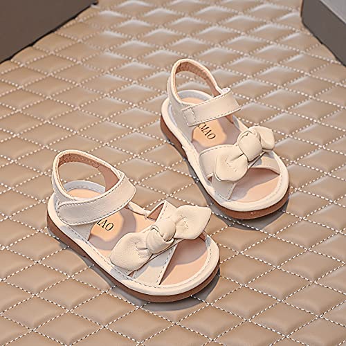 White Sandals for Girls Sandals Prewalker Shoes Beach Toddler Children Girls Baby Bowknot Summer Girl's Shoes (White, 10.5 Little Kid)4