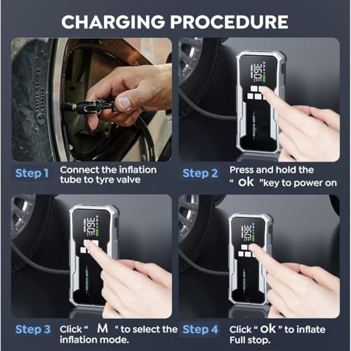 Image of LRSA Car Jump Starter 7000A Peak, 26800mAh Capacity, Up to All Gas and 10.0L Diesel /Petrol Engine, USB Quick Charge 3.0, LED Light, EC-5 Output. (B10)