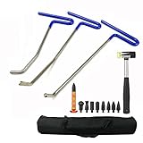 Wcaro Paintless Dent Repair Tool Set Removal of Hail Dents and Door Ding with PDR Rods Car Auto Body Dent Removal Pdr Rods Tips Dent Puller