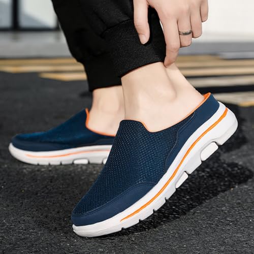 Mens Womens Backless Slippers Mesh Knitted Clogs Sneakers Lightweight Comfortable Walking Open Back Shoes Slip on Trendy Casual Breathable Slippers Shoes Closed Toe Slides Outdoor Sports Wedge Mules2