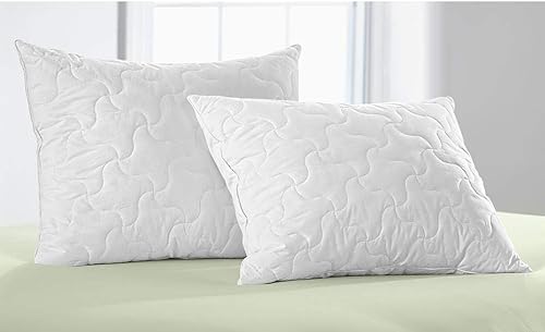 Wissota Trader Lofty - Almohada de plumas y plumón (2 unidades, algodón), color blanco