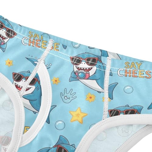CHIFIGNO Cute Cartoon Sharks Blue Boys Briefs Cotton Boy Underwear Breathable Printed Briefs Underwear4