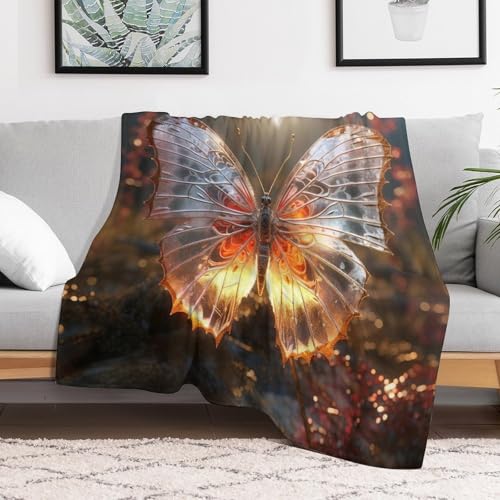 Couverture chaude et confortable douce papillon lavable facilement