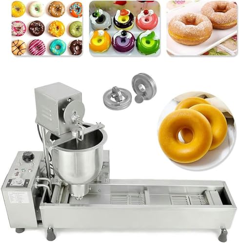 RRXEOUU Commercial Automatic Donut Making Machine, Single Row Auto Doughnut Maker, 7L Hopper Donut Maker, Doughnut Fryer, 304 Stainless Steel Auto Donut