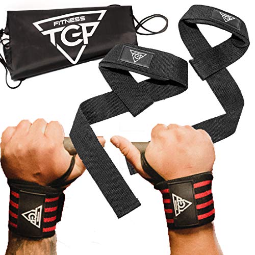 TGP Wrist Wraps for Weightlifting & Wrist Straps for Weight Lifting Comb - Gym Bag Included | Premium Wrist Wraps Weightlifting Men & Premium Deadlift Straps for Men Lifting Wrist and Grip Support