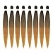 ShowCoco Braiding Hair Pre Stretched 42 Inch -8 Bundles Itch Free Synthetic Fiber Crochet Twist Braids Yaki Texture Braiding Hair Extensions (42Inch,1B/30/27#)
