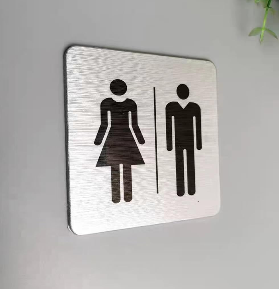 Restroom W.C. Door Sign,Toilet Sign,Composite Aluminum Board