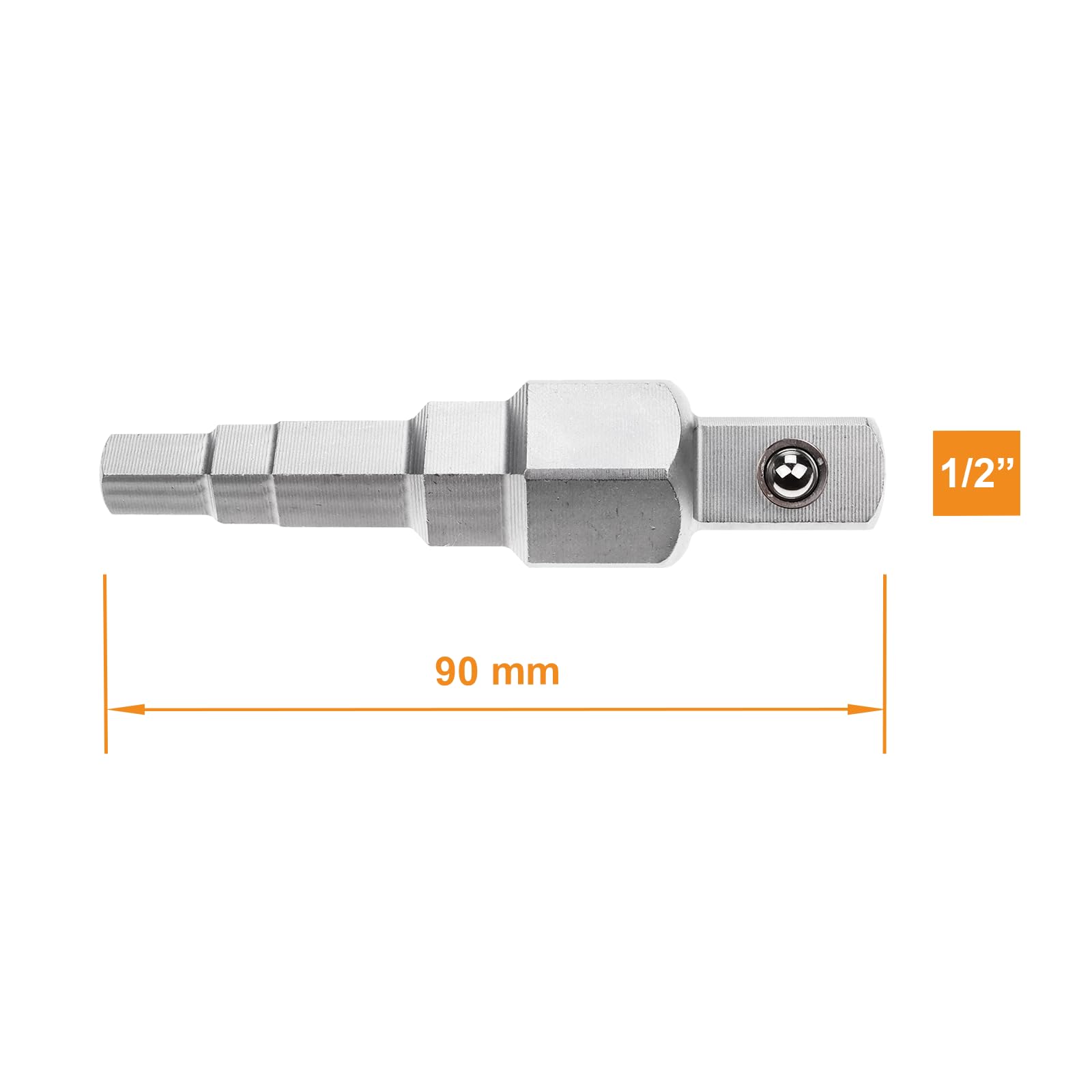 MACHOMAN 5-stufiger Heizkörper-Steckschlüssel – 1/2 Zoll Vierkant & 22 Mm Schraubenschlüssel, Chrom-Vanadium