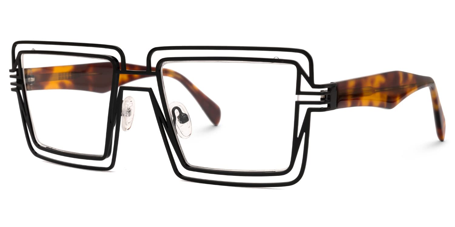 VOOGLAM Stylish Square Blue Light Blocking Glasses for Women Anti UV Eyestrain Eyewear Aethwy GJGM747043-04