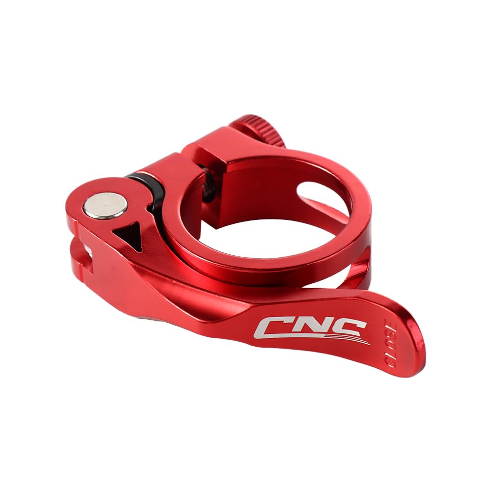 Aluminium Alloy Bike Seat Tube Clamp, 31.8mm & 34.9mm, Quick Release (Red)