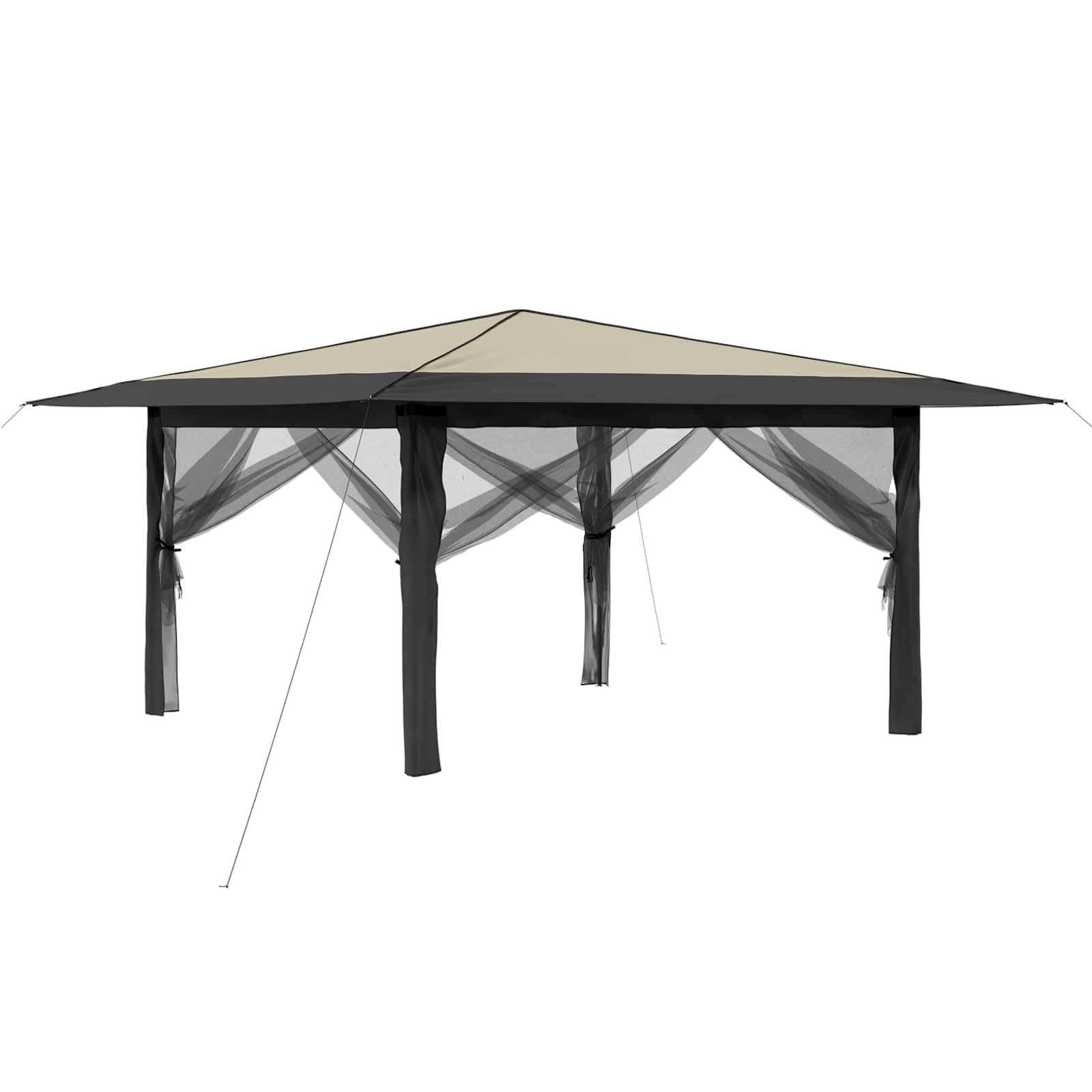 vidaXL Gazebo con 4 Pareti Laterali 4 x 4 m Crema e Antracite