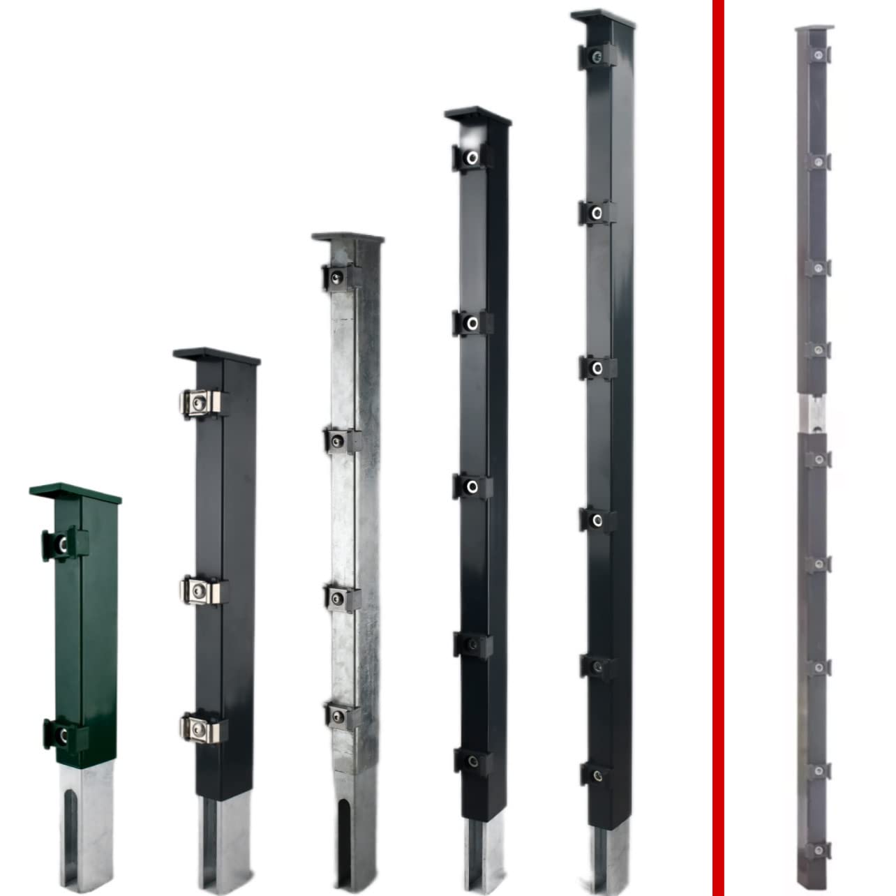Maxhome24 | Pfosten Aufsatz für Zaunerhöhung | Pfostenerhöhung | Zaun Verlängerung | Doppelstabmattenzaun| 60 cm-Zink