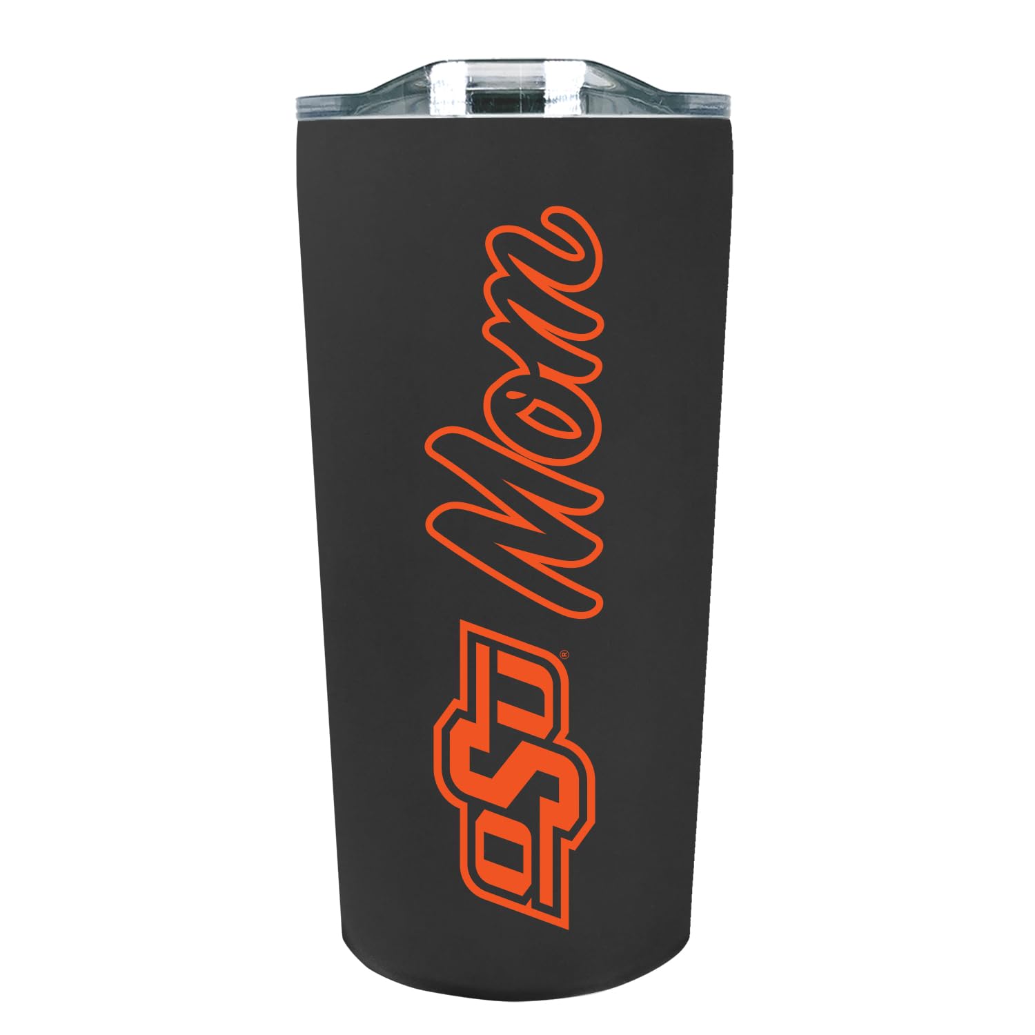 The Fanatic Group Oklahoma State University Mom 18 oz. Double Walled Stainless Steel Soft Touch Tumbler - Black