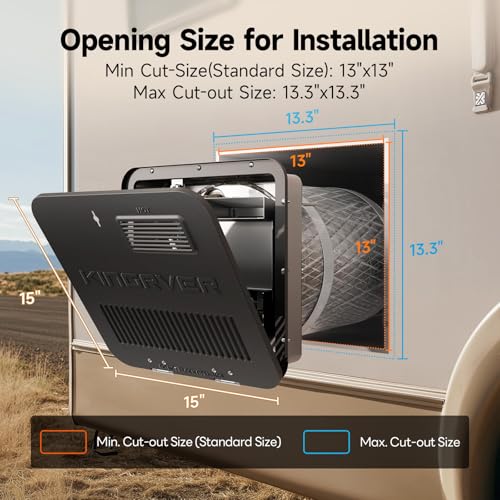 Image of KINGRVER 15 inchx15 inch RV Water Heater Door | Galvanized Steel | Black
