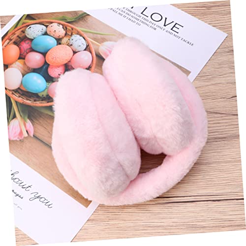 Orejeras de felpa para paseos al aire libre en invierno accesorio rosa 5