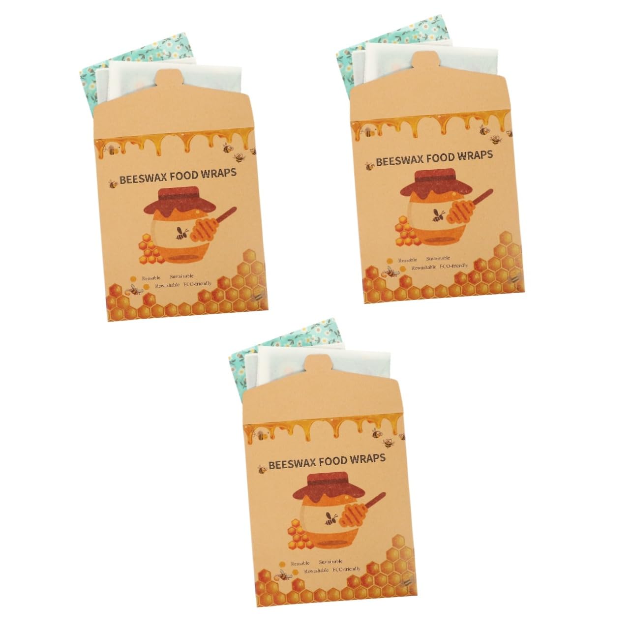 Beavorty9 Pcs Beeswax Wrap Decorative Beewax Lunch Boxes for Fresh-keeping Bowl Covers Lunch Boxes Beewax Wraps for Food Washable Food Wax Bees Wax Wraps Covers Bags Bread Cotton