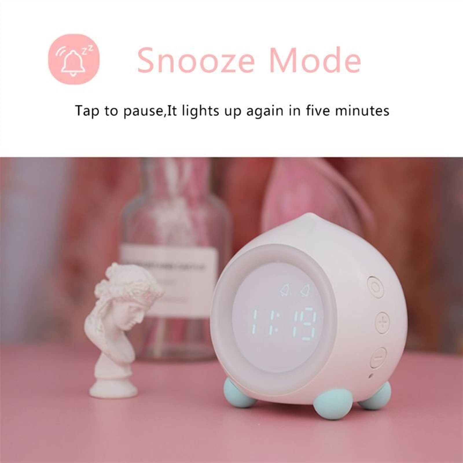 Digitale Kinderwekker met Zonsopgangssimulator en Geruisloze Snooze-Functie