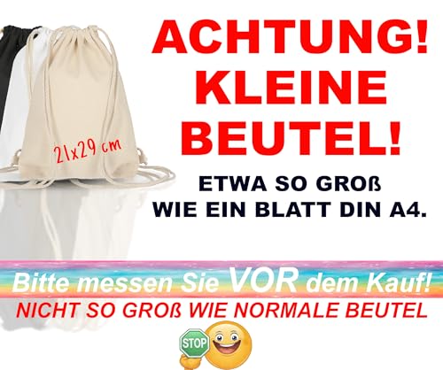 Kinderbeutel 25 Stück 21 x 29 cm – Kleine Gastgeschenke Baumwollbeutel - Tote Bag Basteln Kindergarten - Kordelzug Stofftasche, Beutel, Jutebeutel OEKO-TEX® geprüft - Stoffbeutel Sack zum gestalten