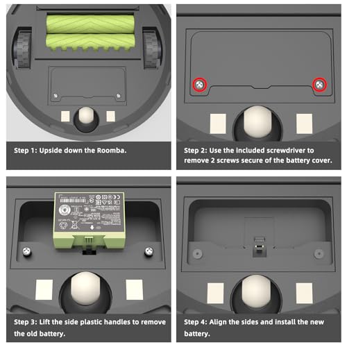 Image of for iRobot Roomba e & i Series ABL-D1 Battery Replacement, Compatible with Roomba i8 i8+ i7 i7+ i4 i4+ i3 i3+ e5 e6 J7 J7+ J6+ J6 Plus J5 J5+ Series Li-ion Batteria Capacity 14.4V 37.96Wh