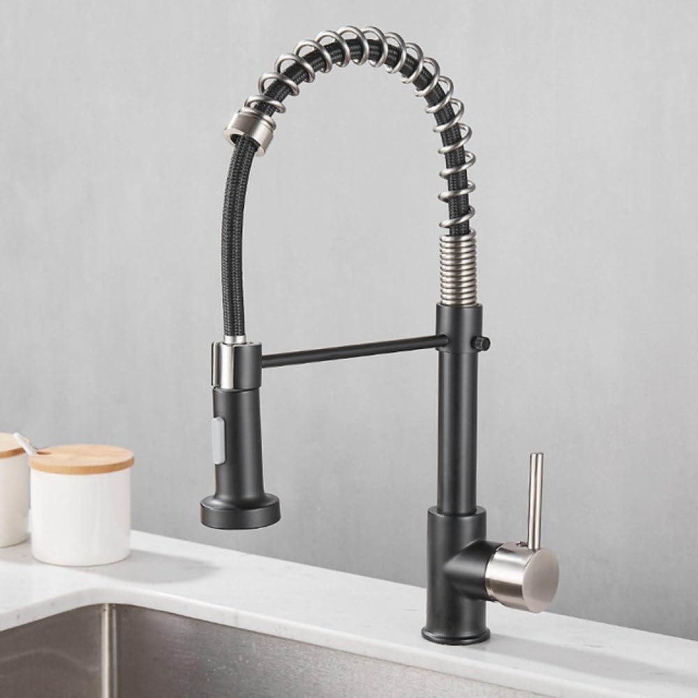 MXXQRHF Removable Kitchen Faucet Gourmet Kitchen Removable for Kitchen Sink Mixer Tap for Sink Black Luxury,Kitchen Faucet 4,China