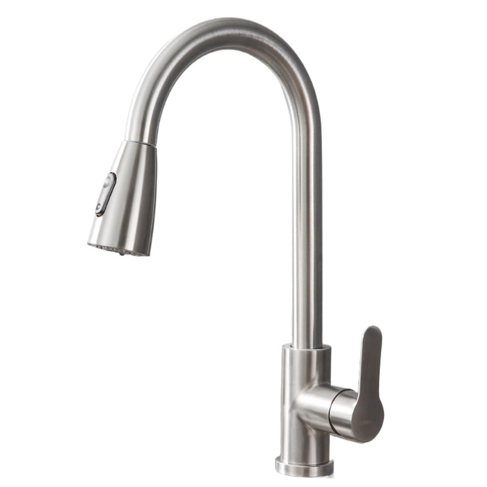 Rrypbovg Brushedb Pull Out Faucet Kitchen Basin Faucet Silver Surface Bathroom Sink Pull-Out Single Hole G1/2 Mixer(Brushedb)