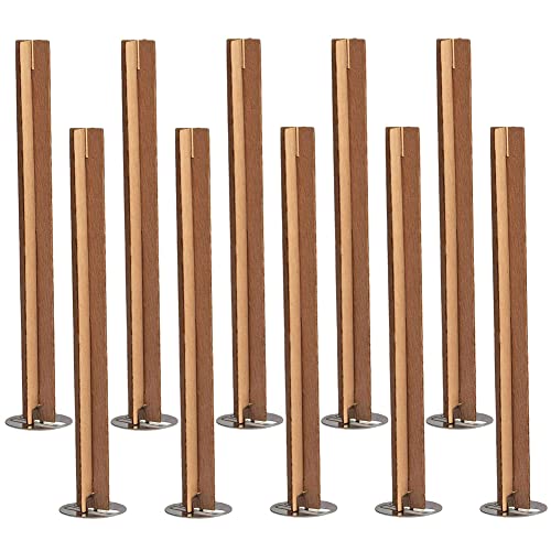 Kit 10 sets mechas de madera para velas 5.12x0.51 pulg