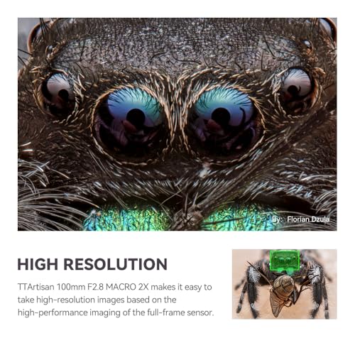 TTArtisan 100mm F2.8 Macro 2X Full Frame Camera Lense Compatible with Nikon F Mount SLR Cameras D6、D5、Df、D850、D810A、D810、D780、D750、D610