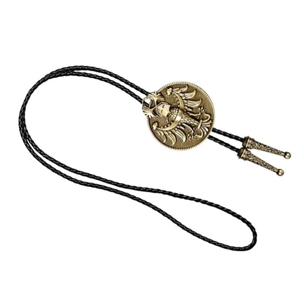 Cravatte da Cowboy, Cravatta con Ciondolo Forma di Aquila Russa Metallo e Corda in(Bronze)