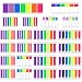 SIQUK 3160 Pieces Colored Page Markers Sticky Index Tabs Neon Note Tabs Polka Dots and Stripes Page Flag Tabs Fluorescent Sticky Note, 22 Sets