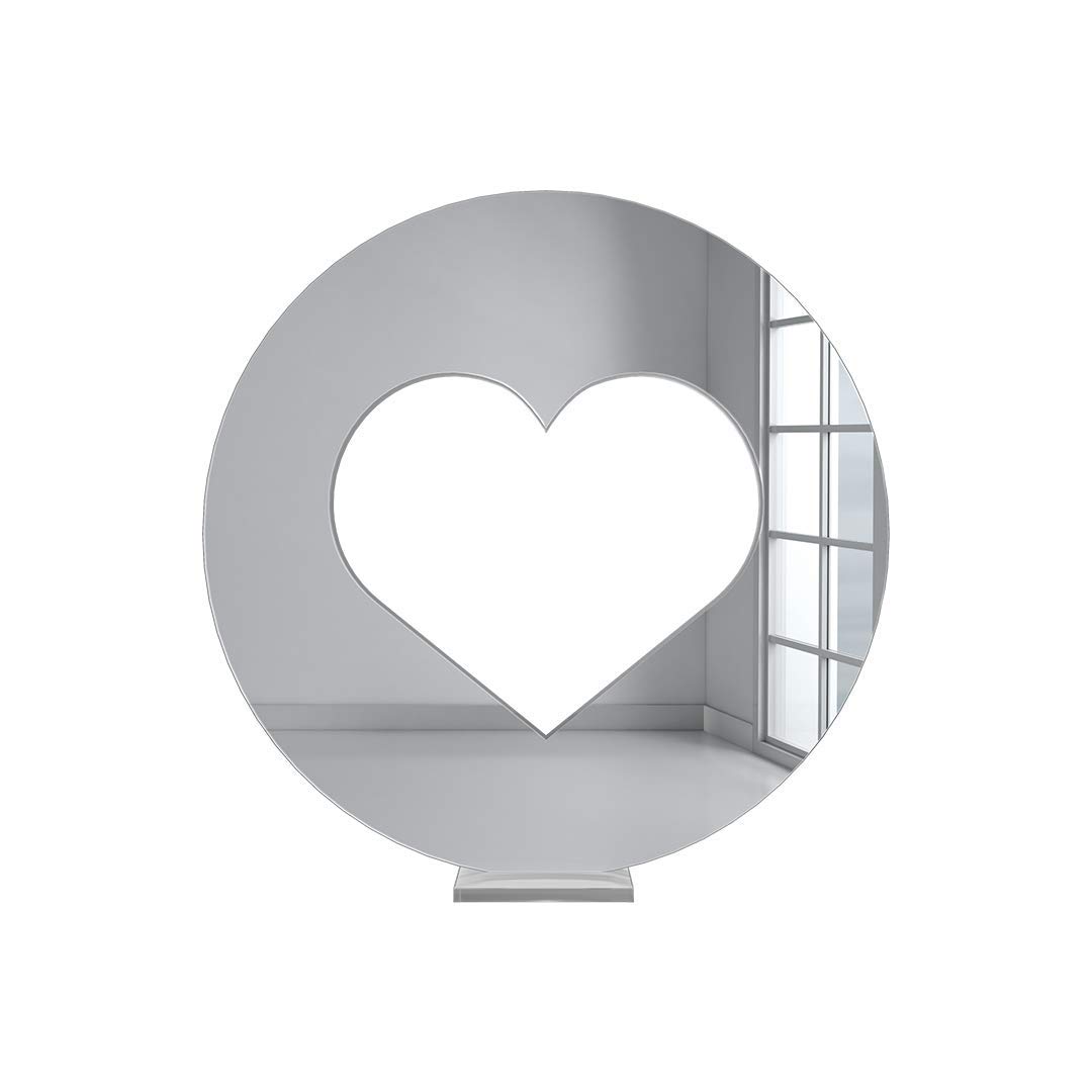 3D Acrylic Emoji Table Decor (Love, Silver Mirror) | Fun Art Display Pieces for Shelves, Bedrooms, Dorms, Bathrooms, Desks & Workspaces | Great Decorative Gift Idea (6"x6"x1")