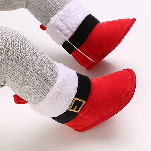 Toddler Boy Girl Shoes Cotton Velvet Warm and Comfortable Christmas Santa Color Matching Shoes Toddler Kids4