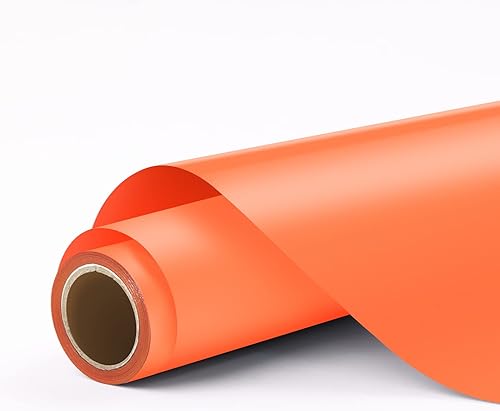 HTVRONT Vinilo permanente naranja para Cricut, rollos de vinilo permanente naranja, rollo de vinilo adhesivo de 12 pulgadas x 11 pies para Cricut,