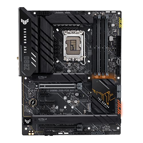 TUF Gaming Z690-PLUS WIFI D4 Scheda Madre Gaming ATX, Intel Z690, LGA1700, DDR4, PCI 5.0, 14+1 Fasi Alimentazione, 2.5Gb LAN, WIFI 6, Realtek 7.1 Sorround, 4xM.2, SATA 6GB/s, Aura Sync RGB, Nero - Scheda madre - Immagine 1