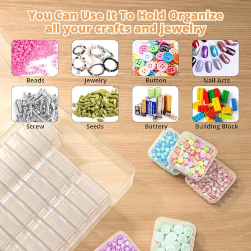Image of Primechoice Transparent Jewellery & Accessories Storage Box | 30 Box Multi-Compartment Organizer with Removable Grids | Plastic Organizer Box for Earrings, Beads, Craft & Small Items (Pack-1)