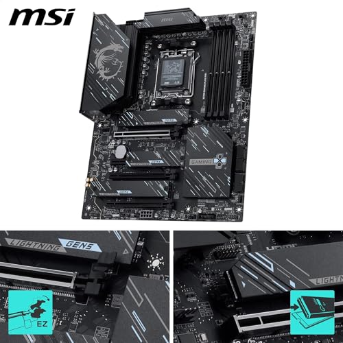 Image of MSI X870E Gaming Plus WiFi Motherboard, ATX - Supports AMD Ryzen 9000 /8000 / 7000 Processors, AM5-60A SPS VRM, DDR5 Memory Boost 8200+ MT /s (OC), PCIe 5.0 x16 & 4.0 x4, M.2 Gen5, Wi-Fi 7, 5G LAN