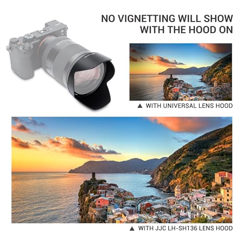 Image of JJC ALC-SH136 Lens Hood for Sony FE 24-240mm F3.5-6.3 OSS Lens SEL24240 | Bayonet, Reversible Design, Replaces Sony ALC-SH136 Lens Hood, Allows to Attach 72mm Filter & Lens Cap, No Vignetting