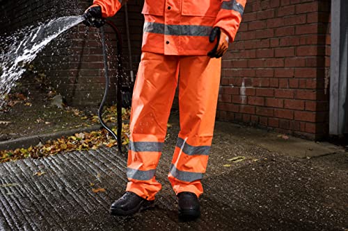 Blackrock Orange Hi Vis Waterproof Overtrousers, Reflective High Viz Visibility Safety Work Trousers Men's and Women's, Rain Waterproof Pants, Workwear Overalls, Fully EN Certified - Size Medium - Image 3