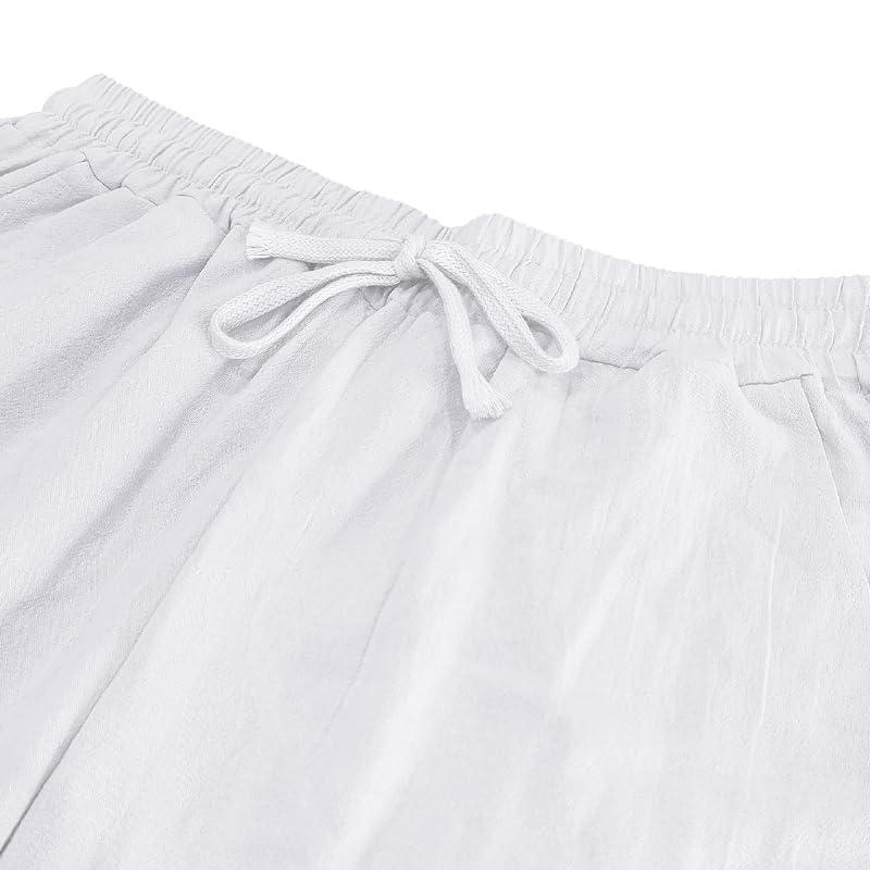 ZOCANIA Linen Pants for Men Palm Trees Print Lightweight Baggy Style Summer Fall Beach Casual Trousers with Pocket 7