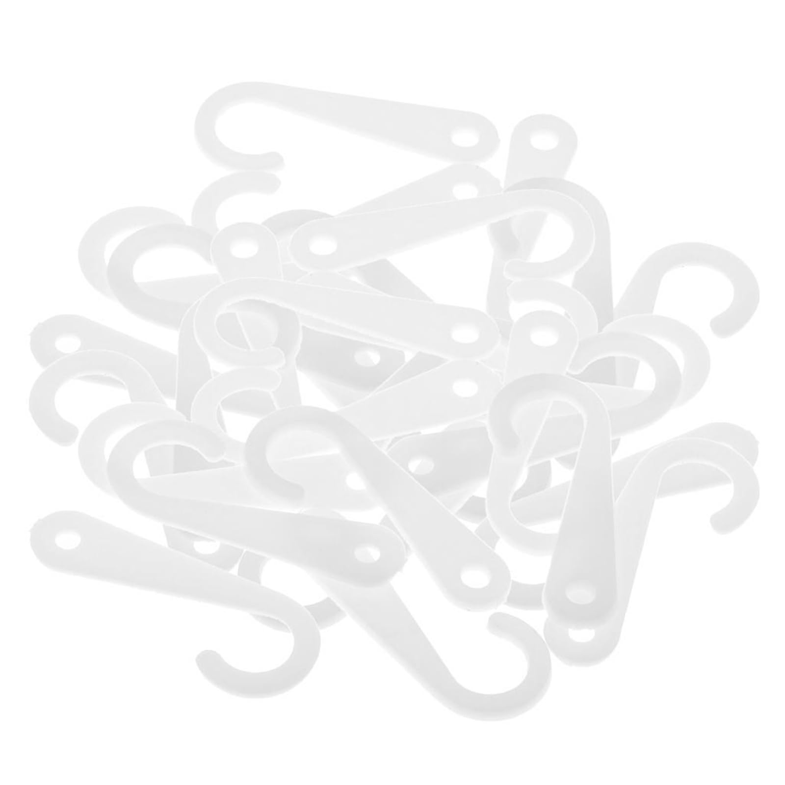 Vaeltor White 1000Pcs J Hooks Fasteners Reusable Plastic Hanging Hanger For Socks Blocker Retail Display Accessories(White)