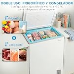 MIDEA Arcon Congelador Pequeño de 143L | Congelador Horizontal Convertible a Frigorífico con Motor Inverter, Control Electrónico de Temperatura, Cestas con Asa | Arcón Silencioso 37 db Bajo Consumo