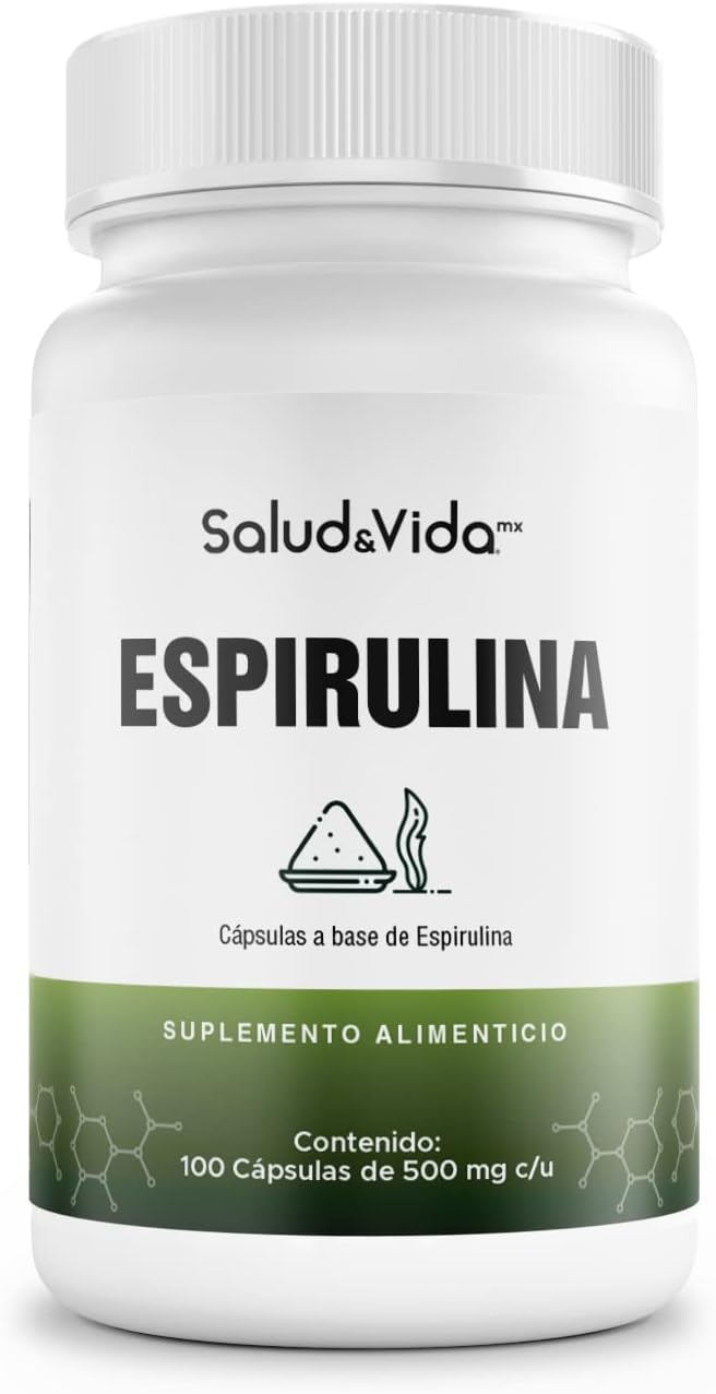Espirulina 500mg 1500 mg (3 Cápsulas) Con Espirulina Orgánica 100