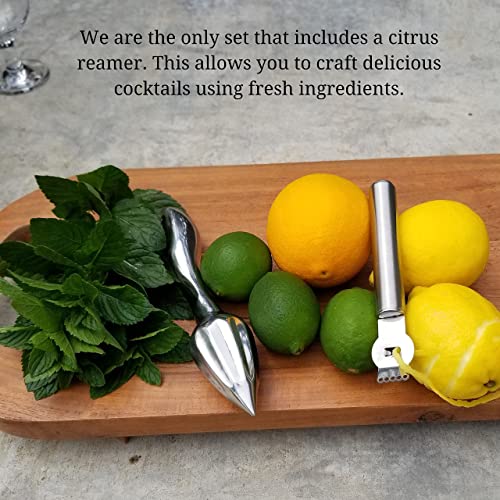 G2S Professional Bartender Kit And Cocktail Shaker Set With Stand - 17 Piece Stainless Steel Home Bar Accessories With Modern Bamboo Stand For Mixology Bartending And Drink Mixing (Black) #TOP3