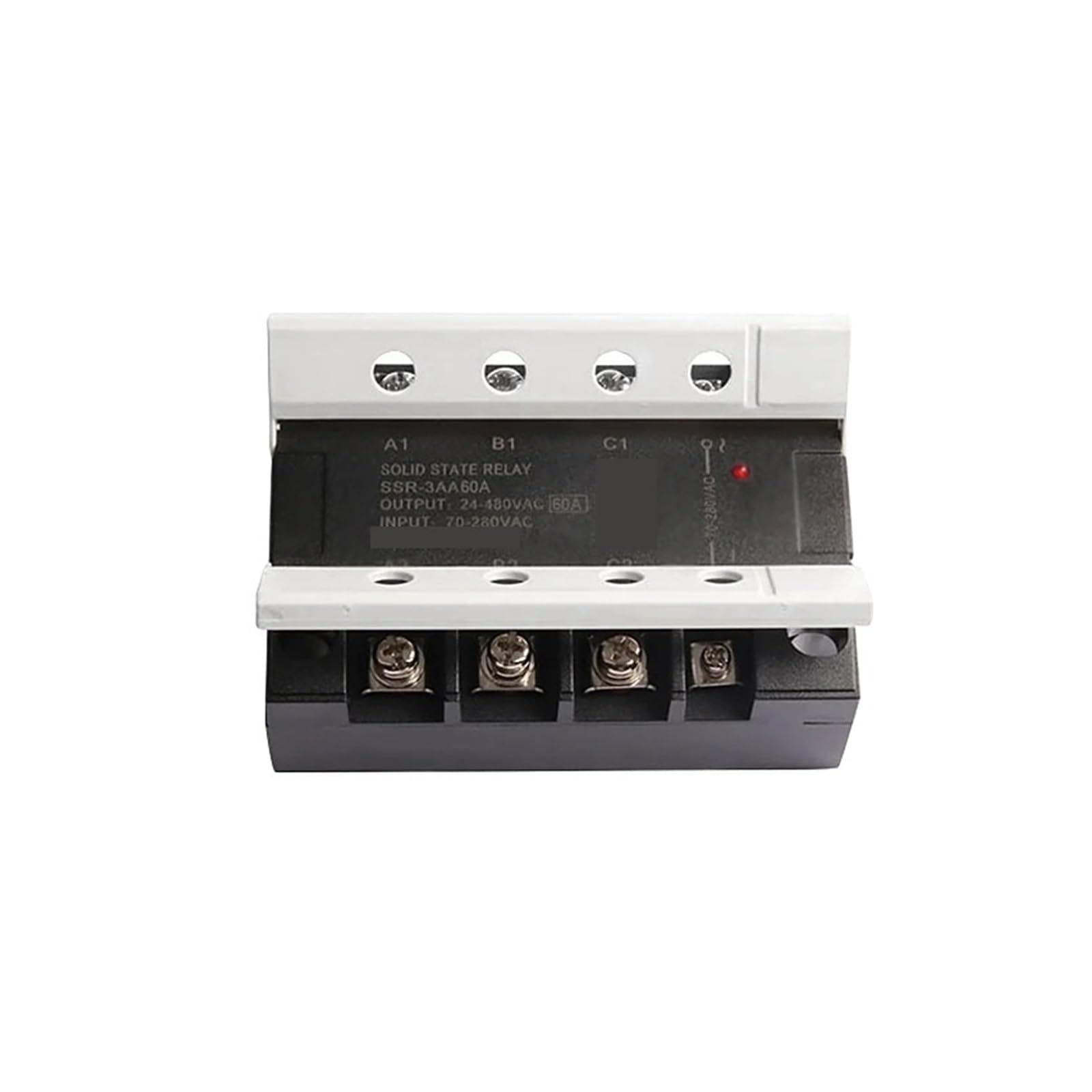Relé de estado sólido trifásico, SSR-10A 25A 40A 60A 80A 100A 120A Módulo de relé de control trifásico 3-32V CC(AC-AC,10A)